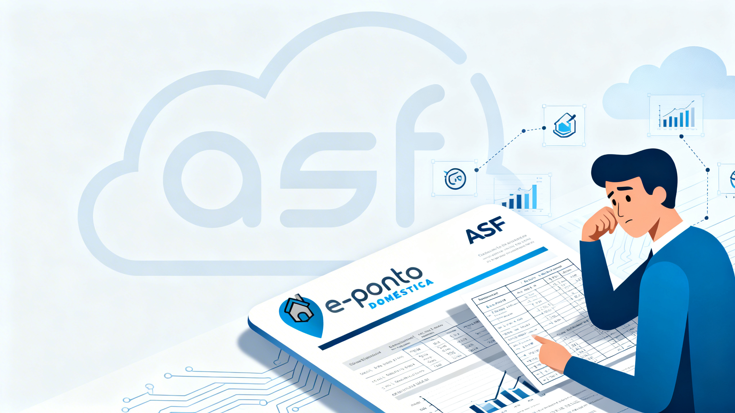 Pessoa analisando documentos e planilhas com expressão de dúvida, representando a complexidade manual.